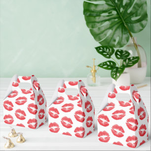 Rote Lippen, Lippenmuster, Roter Lippenstift, Kuss Geschenkschachtel