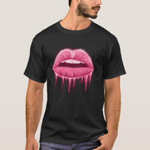 Rote Lippen Lippenstift Kussfleck Visagist Kosmeti T-Shirt