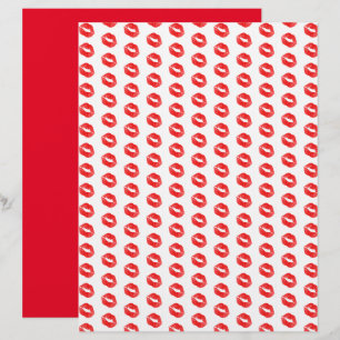 Rote Lippen Lippenstift Muster Scrapbook Papier