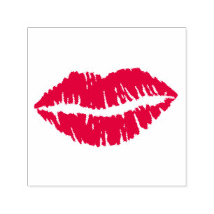 Rote Lippen Lipstick Kiss Liebe Briefmarke Valenti Permastempel