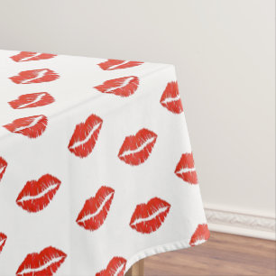 Rote Lippen Lipstick Kiss Liebe Tischdecke