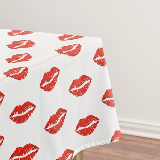 Rote Lippen Lipstick Kiss Liebe Tischdecke (Beispiel)