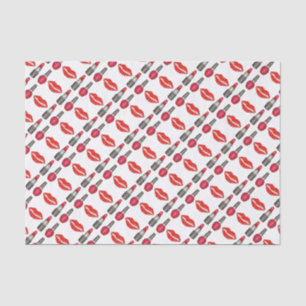 Rote Lippen Lipstick Nagel Polnische Schönheit Mak Seidenpapier