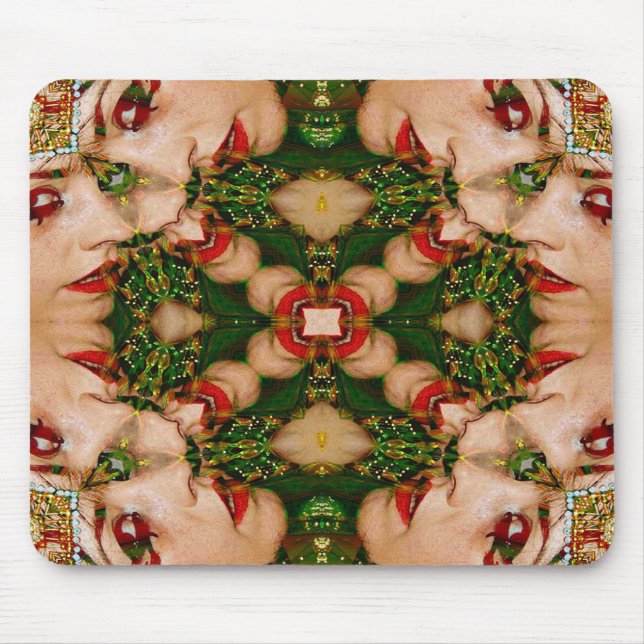 Rote Lippen Mandala Mousepad (Vorne)