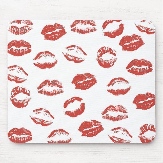 Rote Lippen Mousepad (Vorne)