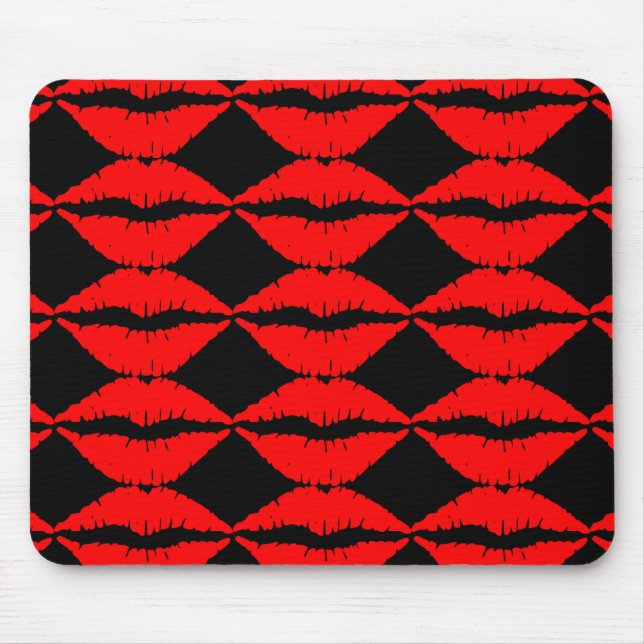 Rote Lippen Mousepad (Vorne)