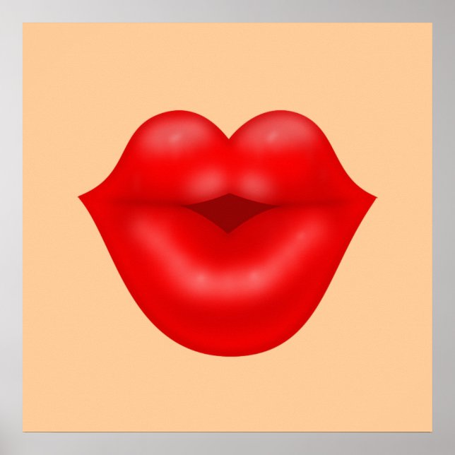 Rote Lippen Poster (Vorne)