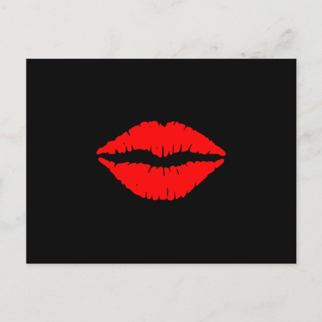 Rote Lippen Postkarte (Vorderseite)