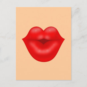 Rote Lippen Postkarte