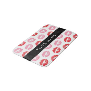Rote Lippen, rosa Lippen, Kuss, Ihr Name, personal Badematte