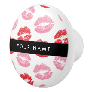 Rote Lippen, rosa Lippen, Kuss, Ihr Name, personal Keramikknauf