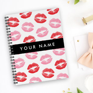Rote Lippen, rosa Lippen, Kuss, Ihr Name, personal Notizbuch