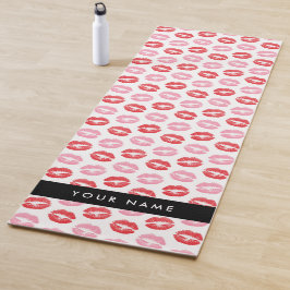Rote Lippen, rosa Lippen, Kuss, Ihr Name, personal Yogamatte