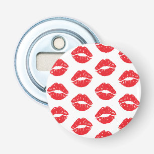 Rote Lippen, roter Lippenstift, Kuss, Lippenmuster Flaschenöffner