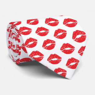 Rote Lippen, roter Lippenstift, Kuss, Lippenmuster Krawatte