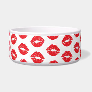 Rote Lippen, roter Lippenstift, Kuss, Lippenmuster Napf