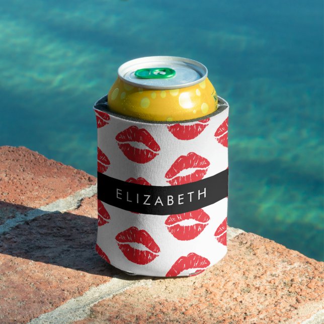 Rote Lippen, roter Lippenstift, Lippenmuster, Ihr  Dosenkühler (In Situ Pool)