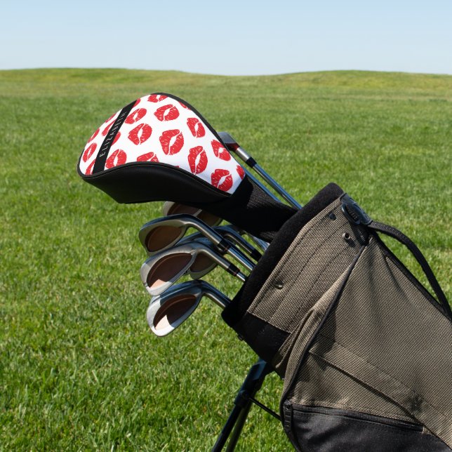 Rote Lippen, roter Lippenstift, Lippenmuster, Ihr  Golf Headcover (In SItu)