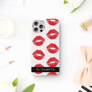 Rote Lippen, roter Lippenstift, Lippenmuster, Ihr iPhone 16 Hülle