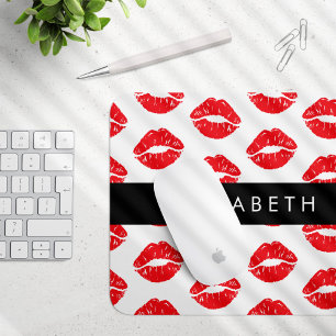 Rote Lippen, roter Lippenstift, Lippenmuster, Ihr  Mousepad