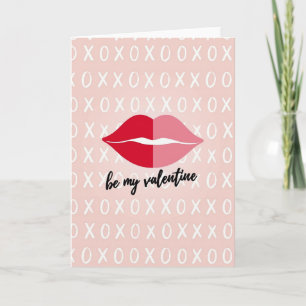 Rote Lippen sei mein Valentinsgruß-Karte Karte