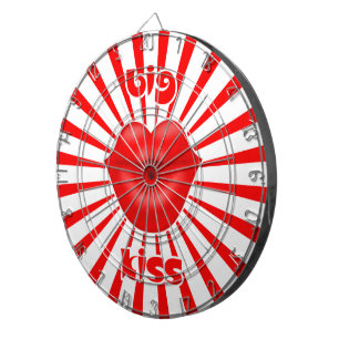 Rote Lippen Sonnenstrahlen Kuss Dartscheibe
