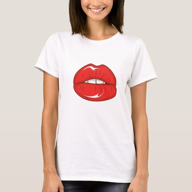 Rote Lippen T-Shirt (Vorderseite)