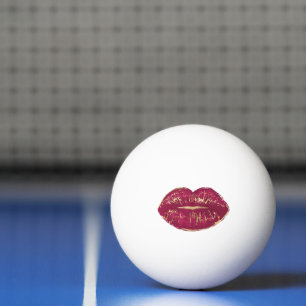 Rote Lippen Tischtennisball