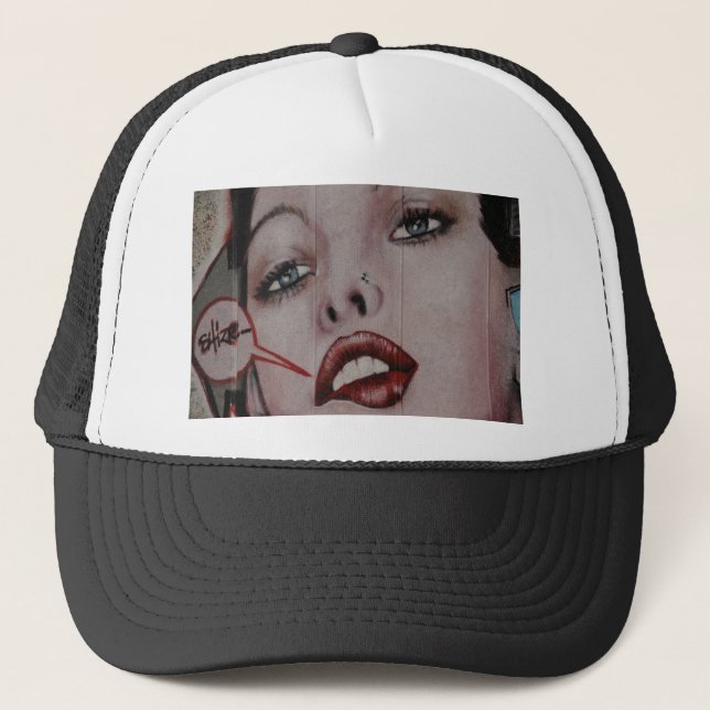 _Rote Lippen Truckerkappe (Vorderseite)