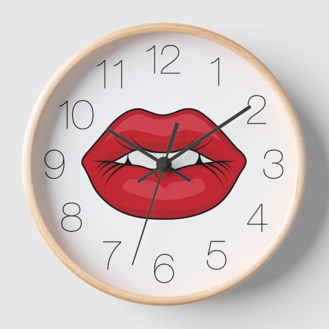 Rote Lippen Uhr (Vorderseite)