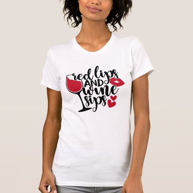 Rote Lippen und Weintrauben | Trinkangebot T-Shirt (Vorderseite)