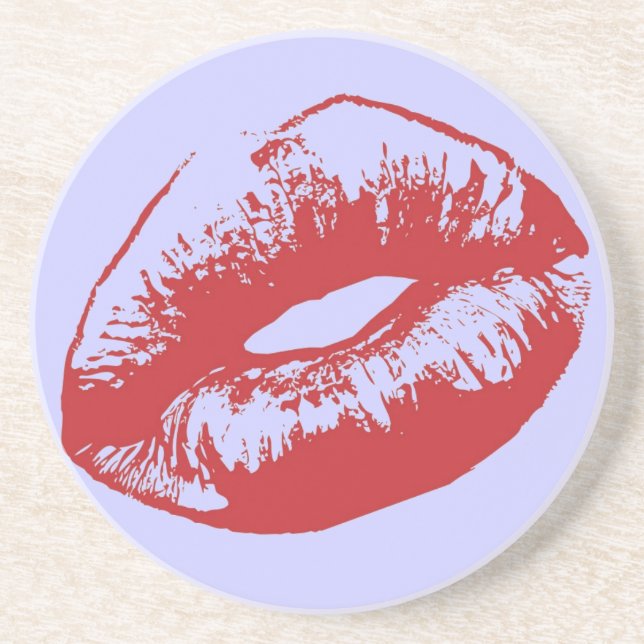 Rote Lippen Untersetzer (Vorne)