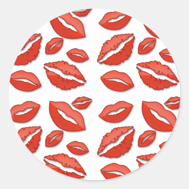 Rote Lippen Valentinstag Aufkleber (Vorderseite)
