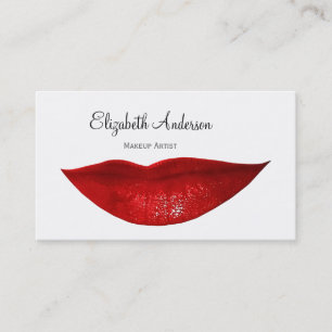 Rote Lippen Visagist Visitenkarte