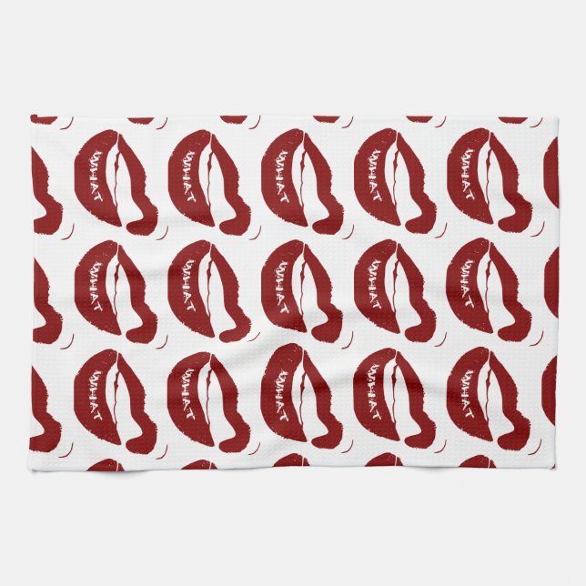 Rote Lippen Was große Zähne sind Handtuch (Horizontal)