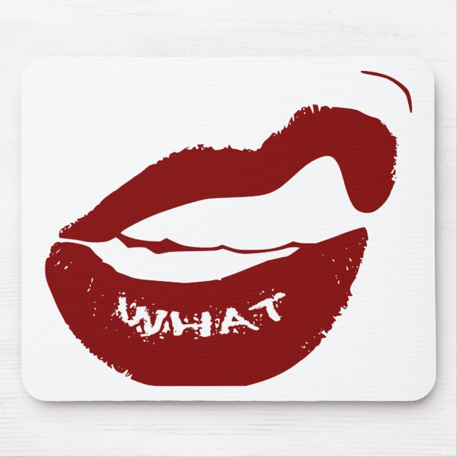 Rote Lippen Was große Zähne sind Mousepad (Vorne)