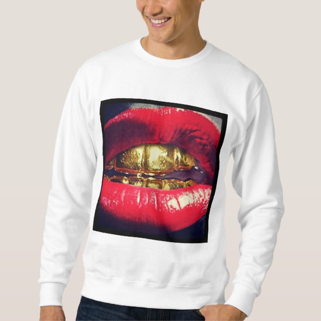rote Lippengoldlippen Sweatshirt (Vorderseite)