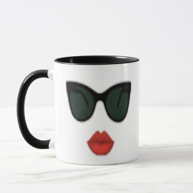 Rote Lippenkuss-Mädchen-Lippenchef-Kaffee-Tasse Tasse (Links)
