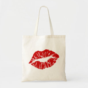 Rote Lippenspalte Tragetasche