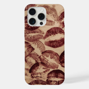 Rote Lippenstift-Lippen-Lippen-Mund markiert mädch iPhone 15 Pro Max Hülle