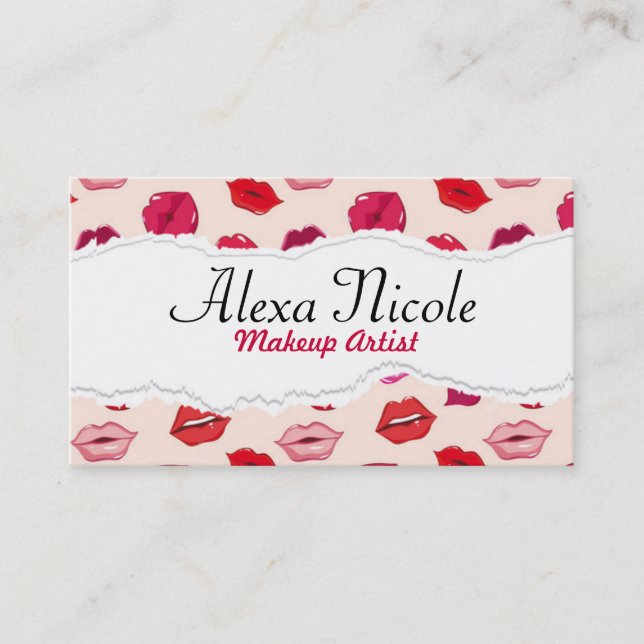 Rote LippenVisitenkarte Visitenkarte (Vorderseite)