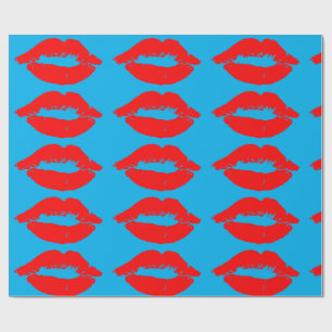 ROTE LIPS KISS WRAPPPAPIER GESCHENKPAPIER