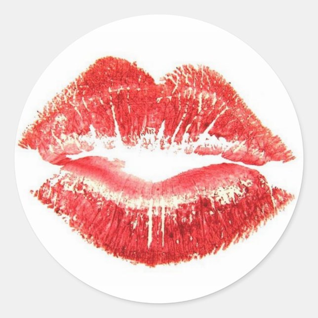 Rote Lipstick Lippen Kiss Sticker (Vorderseite)
