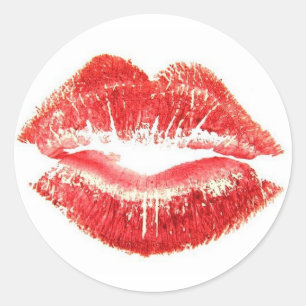 Rote Lipstick Lippen Kiss Sticker