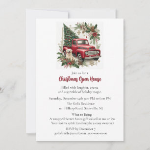 Rote LKW-Weihnachts-Open-House-Einladung Einladung