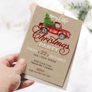Rote LKW-Weihnachtsfeier-Einladung Einladung