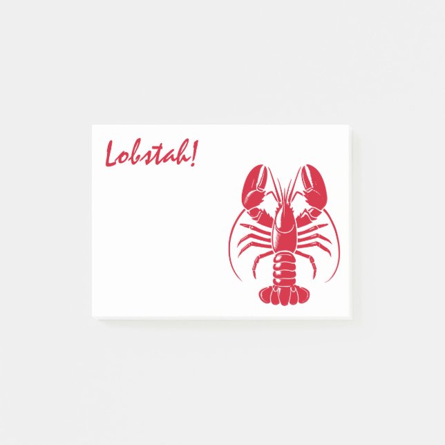 Rote Lobster Lobstah Maine New England Küste Post-it Klebezettel (Vorderseite)