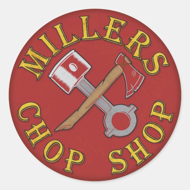 Rote Logos für Feuerwehren für Motor Runder Aufkleber (Vorderseite)