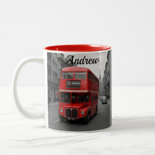 Rote London-Bus-Tasse Zweifarbige Tasse