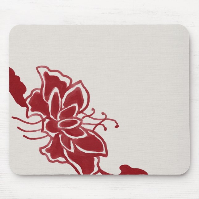 Rote Lotos-Blume Mousepad (Vorne)